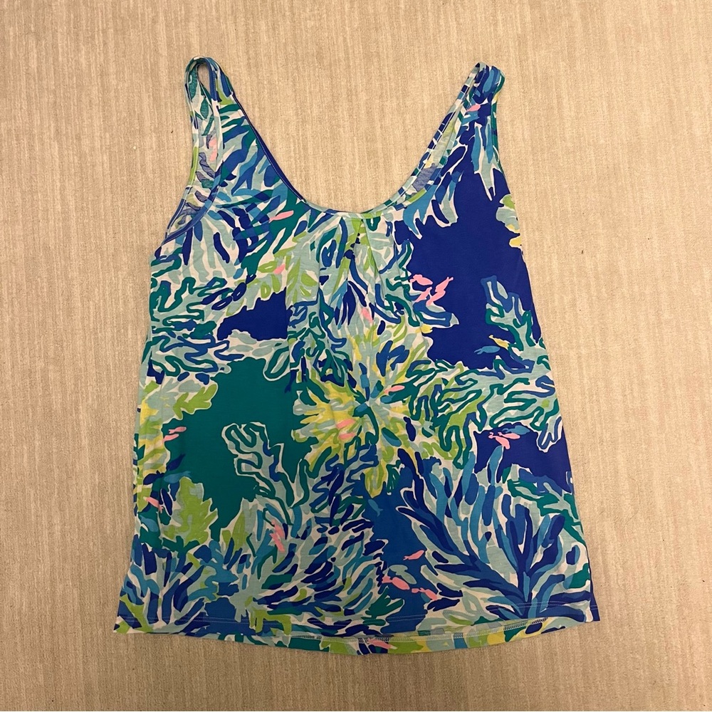Lilly Pulitzer Kinsey Tank in Wade and Sea - Picture 3 of 4